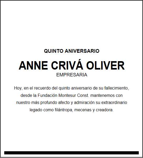 Ejemplo Esquela de aniversario